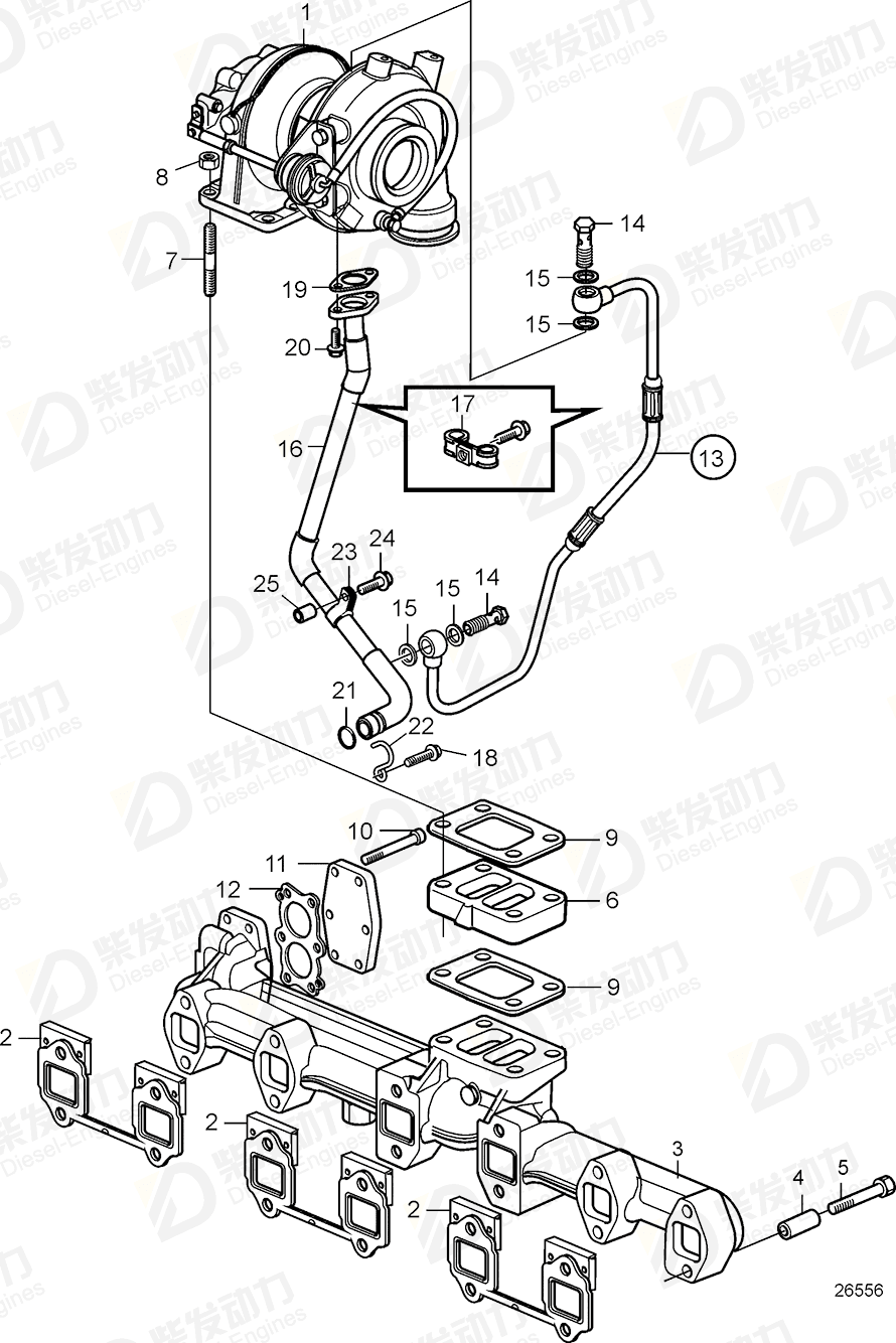 VOLVO Oil line 22072403 Drawing